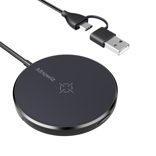 

Mriowiz M-2001W 15W Desktop MagSafe Magnetic Wireless Charger for iPhone 12 Series, with USB + USB-C / Type-C Data Cable & Holder