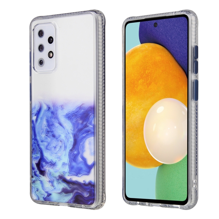 

For Samsung Galaxy A72 Marble Texture TPU + PC Protective Case(Purple)