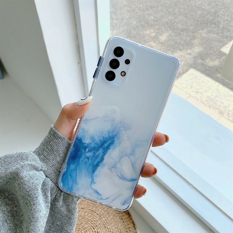 

For Samsung Galaxy A32 5G Marble Texture TPU + PC Protective Case(White Blue)