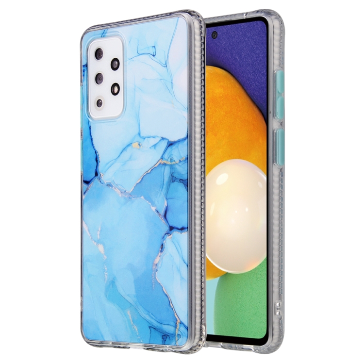 

For Samsung Galaxy A72 Coloured Glaze Marble TPU + PC Protective Case(Blue)