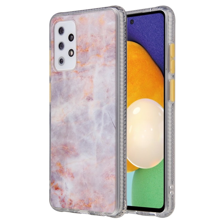 

For Samsung Galaxy A72 Coloured Glaze Marble TPU + PC Protective Case(Orange)