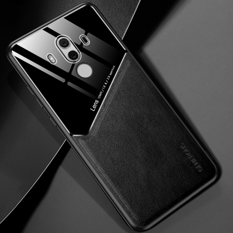 

For Huawei Mate 10 Pro All-inclusive Leather + Organic Glass Protective Case with Metal Iron Sheet(Black)