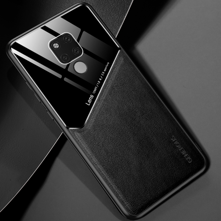 

For Huawei Mate 20X All-inclusive Leather + Organic Glass Protective Case with Metal Iron Sheet(Black)