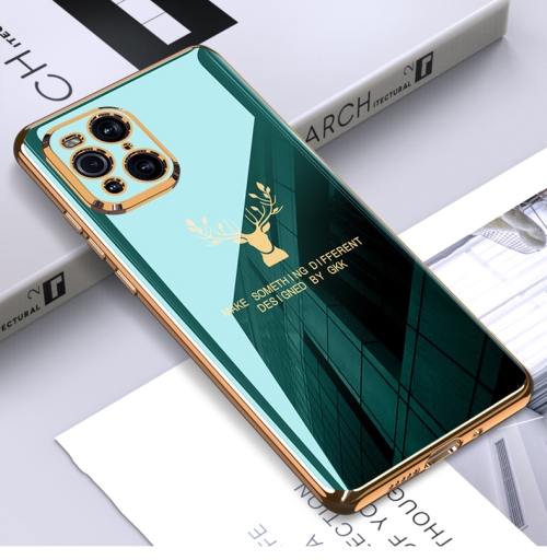 

For OPPO Find X3 GKK PC + Solid Color Plating Protective Case(Green)