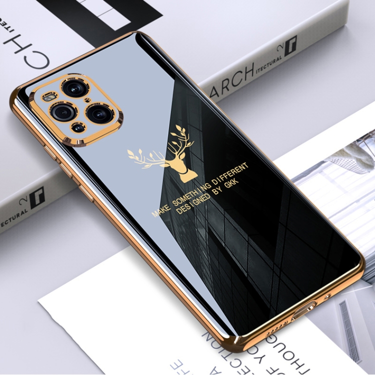 

For OPPO Find X3 GKK PC + Solid Color Plating Protective Case(Black)