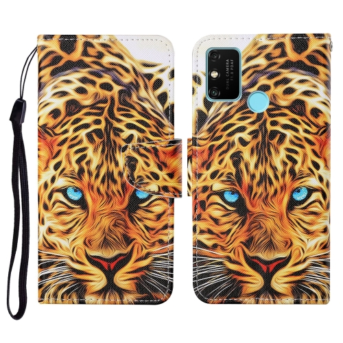 

For Honor Play 9A Colored Drawing Pattern Horizontal Flip Leather Case with Holder & Card Slots & Wallet & Lanyard(Yellow Leopard)