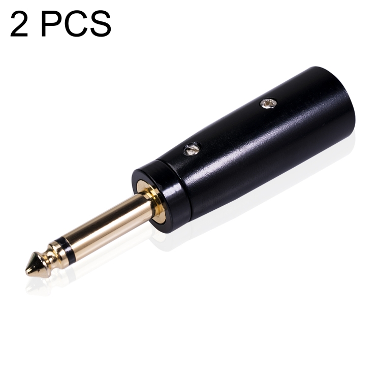 

2 PCS LZ1168G Gilded 6.35mm Mono Male to XRL Male Audio Adapter Microphone Stereo Speaker Connector