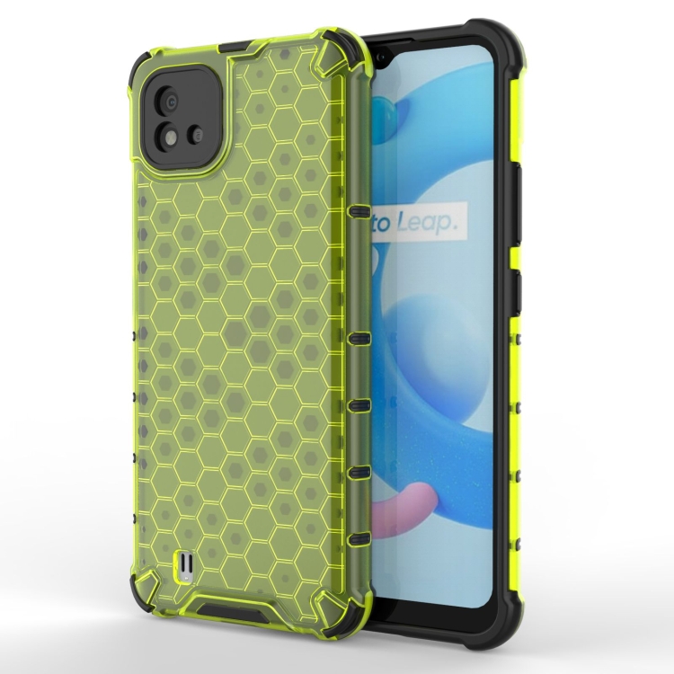 

For OPPO Realme C20 Shockproof Honeycomb PC + TPU Case(Green)