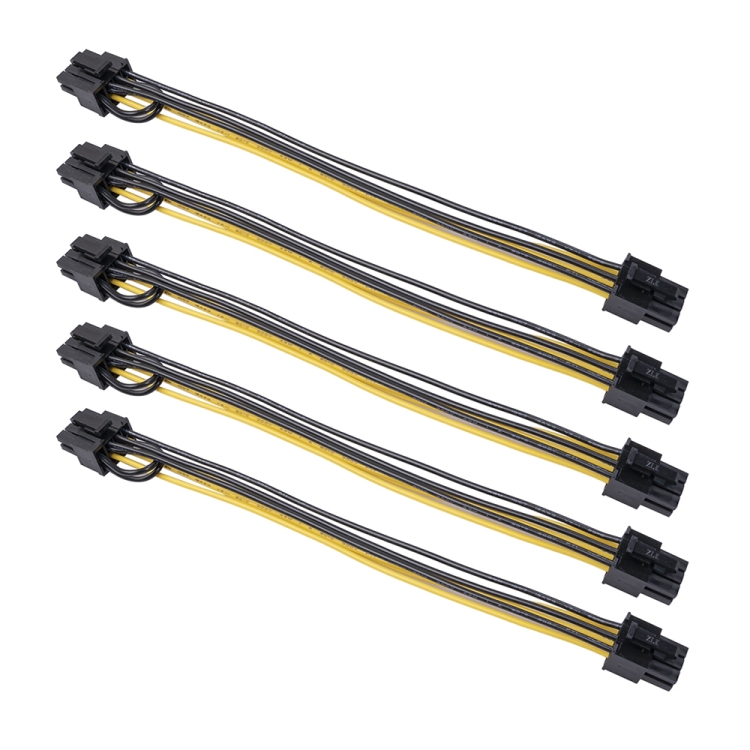 

5 PCS 3682 6 Pin Female to 8 Pin Female Graphics Card Power Supply Adapter Cable, Length: 20cm