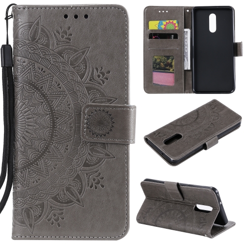 

For LG Stylo 5 Totem Flower Embossed Horizontal Flip TPU + PU Leather Case with Holder & Card Slots & Wallet(Grey)