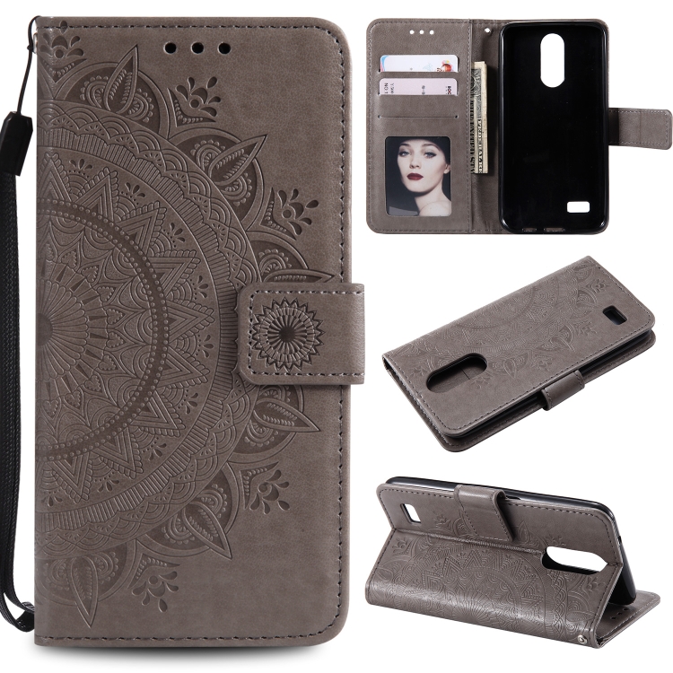 

LG K4 (2017) (US Version) Totem Flower Embossed Horizontal Flip TPU + PU Leather Case with Holder & Card Slots & Wallet(Grey)