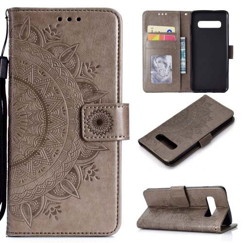 

For V60 ThinQ 5G Totem Flower Embossed Horizontal Flip TPU + PU Leather Case with Holder & Card Slots & Wallet(Grey)