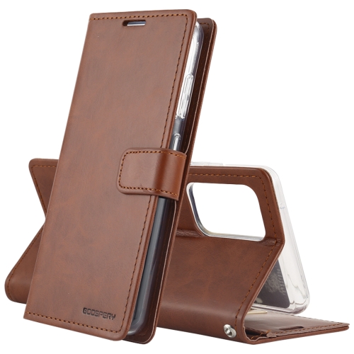 

For Samsung Galaxy A72 5G/4G GOOSPERY BLUE MOON DIARY Crazy Horse Texture Horizontal Flip Leather Case With Bracket & Card Slot & Wallet(Dark Brown)