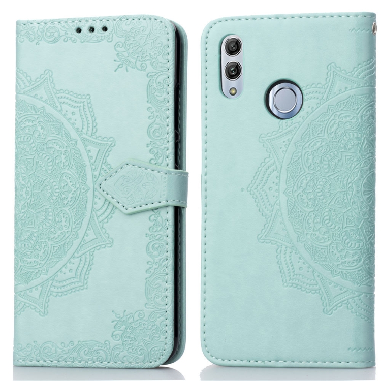 

For Huawei Honor 10 Lite Halfway Mandala Embossing Pattern Horizontal Flip Leather Case with Holder & Card Slots & Wallet & Lanyard(Green)