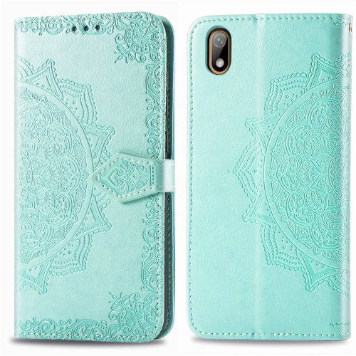 

For Huawei Y5 (2019) Halfway Mandala Embossing Pattern Horizontal Flip Leather Case with Holder & Card Slots & Wallet & Lanyard(Green)
