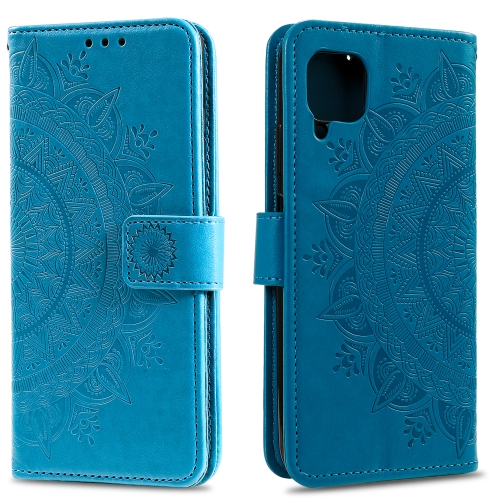 

For Huawei P40 Lite Totem Flower Embossed Horizontal Flip TPU + PU Leather Case with Holder & Card Slots & Wallet(Blue)