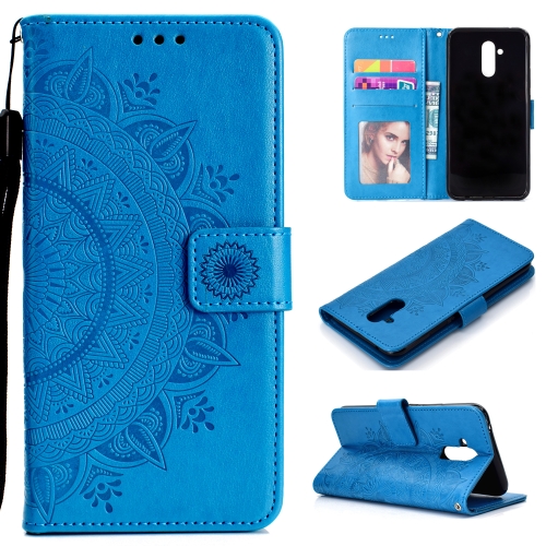 

For Huawei Mate 20 Lite Totem Flower Embossed Horizontal Flip TPU + PU Leather Case with Holder & Card Slots & Wallet(Blue)