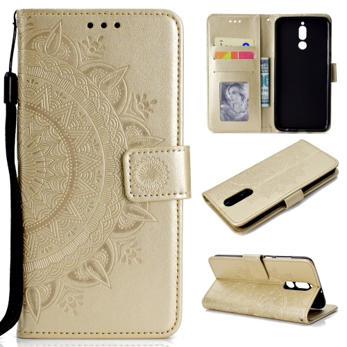 

For Huawei Mate 10 Lite Totem Flower Embossed Horizontal Flip TPU + PU Leather Case with Holder & Card Slots & Wallet(Gold)