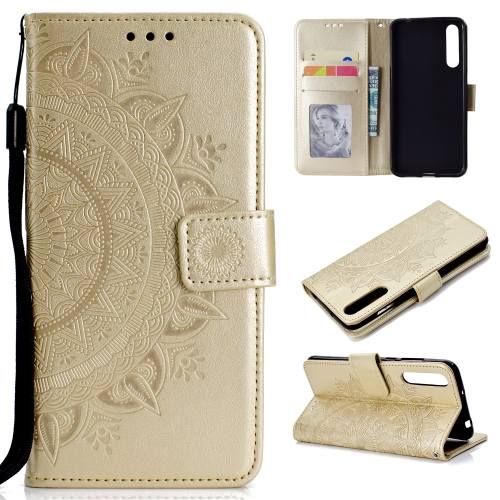 

For Huawei P20 Pro Totem Flower Embossed Horizontal Flip TPU + PU Leather Case with Holder & Card Slots & Wallet(Gold)