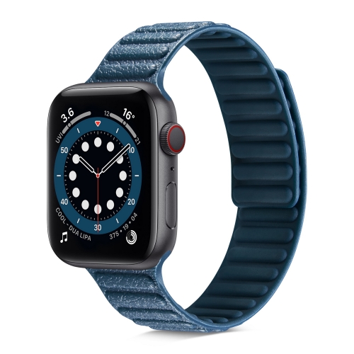 

Litchi Texture Silicone Loopback Watchband For Apple Watch Series 6 & SE & 5 & 4 44mm / 3 & 2 & 1 42mm(Dark Blue)