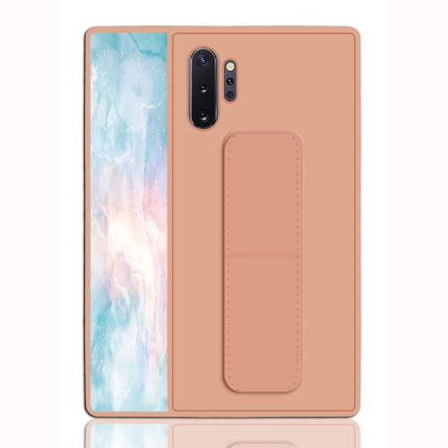 

For Galaxy Note 10+ Shockproof PC + TPU Protective Case with Wristband & Holder(Rose Gold)