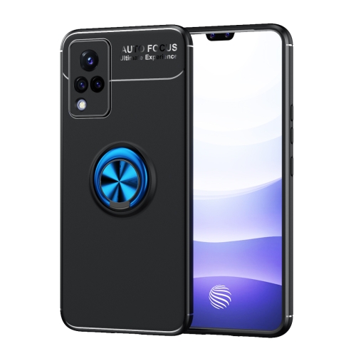 

For vivo S9 Metal Ring Holder 360 Degree Rotating TPU Case(Black+Blue)