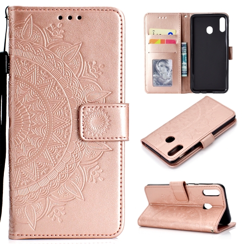 

For OPPO A8 Totem Flower Embossed Horizontal Flip TPU + PU Leather Case with Holder & Card Slots & Wallet(Rose Gold)