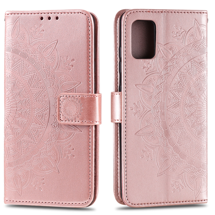 

For Samsung Galaxy M51 Totem Flower Embossed Horizontal Flip TPU + PU Leather Case with Holder & Card Slots & Wallet(Rose Gold)