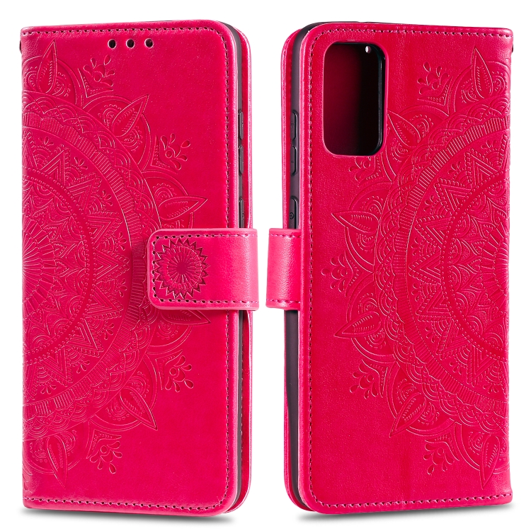 

For Samsung Galaxy A02s Totem Flower Embossed Horizontal Flip TPU + PU Leather Case with Holder & Card Slots & Wallet(Red)