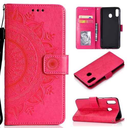 

For Samsung Galaxy A30 Totem Flower Embossed Horizontal Flip TPU + PU Leather Case with Holder & Card Slots & Wallet(Red)