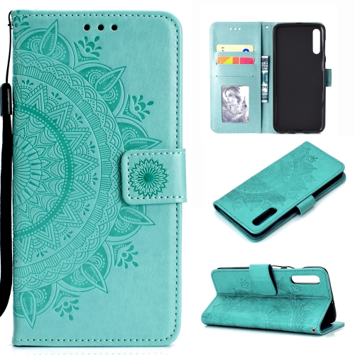 

For Samsung Galaxy A70 Totem Flower Embossed Horizontal Flip TPU + PU Leather Case with Holder & Card Slots & Wallet(Green)