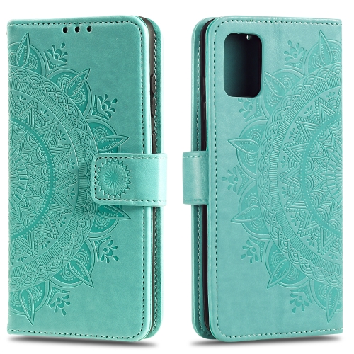 

For Samsung Galaxy A12 Totem Flower Embossed Horizontal Flip TPU + PU Leather Case with Holder & Card Slots & Wallet(Green)