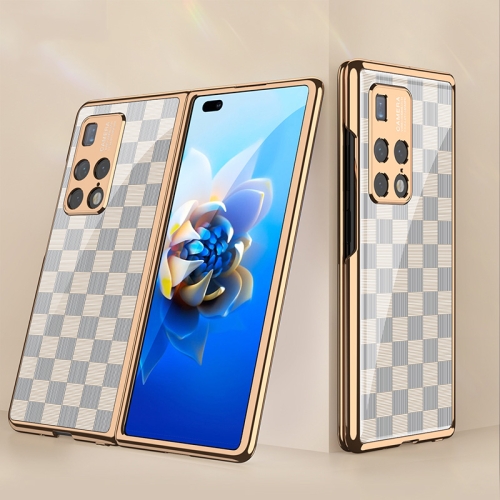 

For Huawei Mate X2 GKK Electroplating Painted 9H Tempered Glass Case(Chess White)