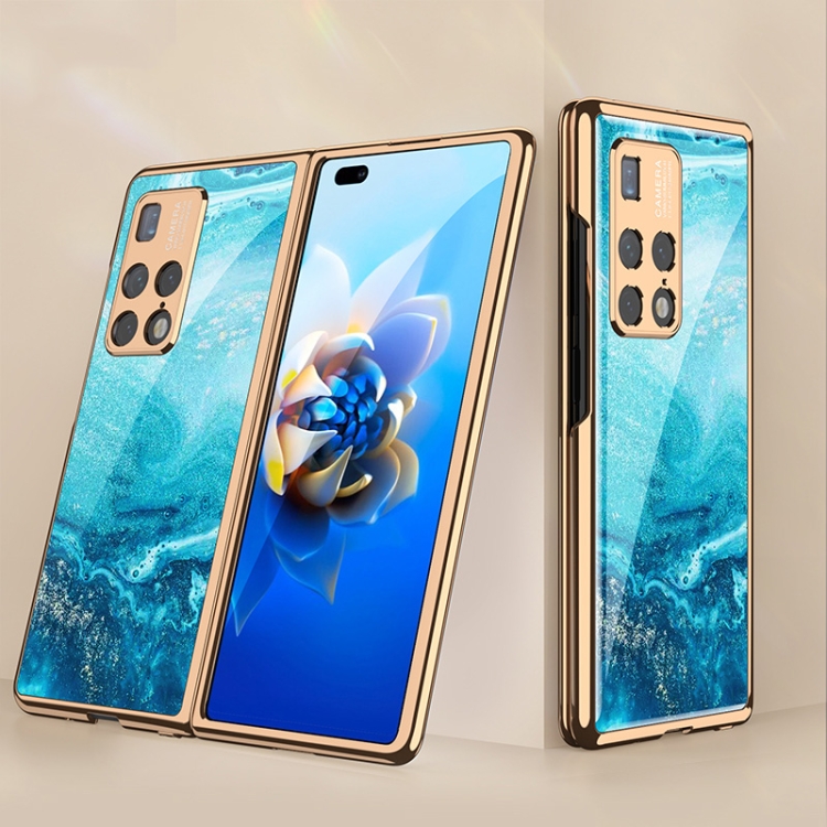 

For Huawei Mate X2 GKK Electroplating Painted 9H Tempered Glass Case(Blue)