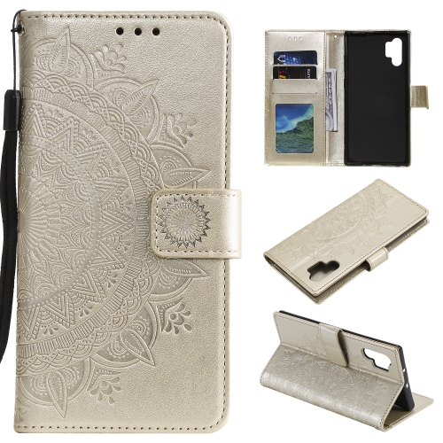 

For Samsung Galaxy Note10 Plus Totem Flower Embossed Horizontal Flip TPU + PU Leather Case with Holder & Card Slots & Wallet(Gold)