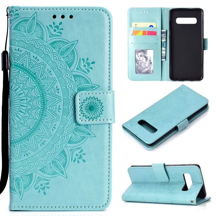 

For Samsung Galaxy S10e Totem Flower Embossed Horizontal Flip TPU + PU Leather Case with Holder & Card Slots & Wallet(Green)