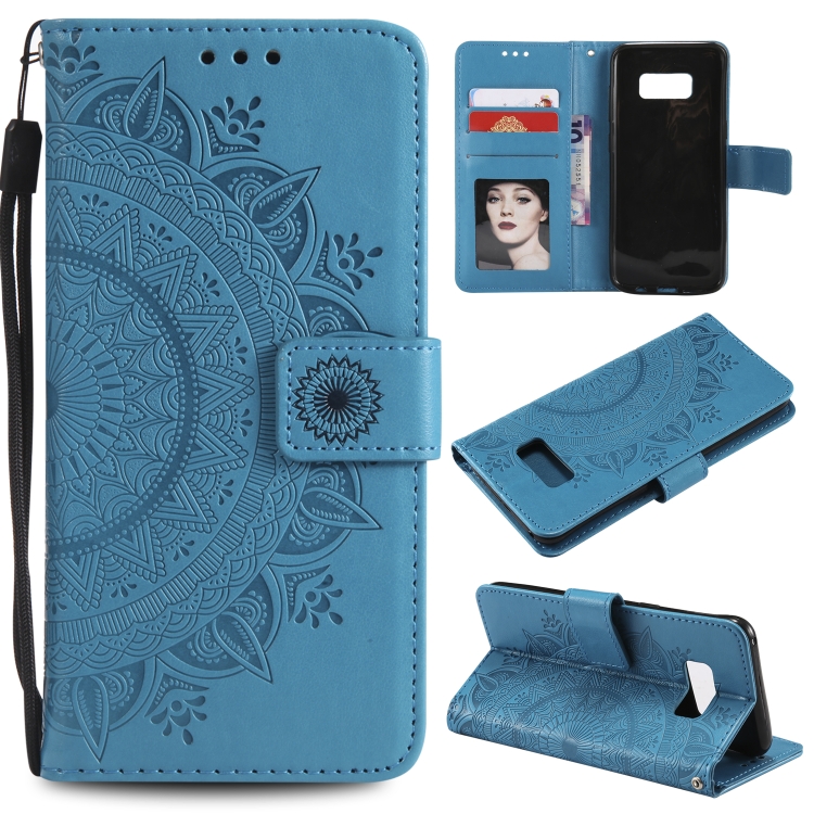 

For Samsung Galaxy S10 5G Totem Flower Embossed Horizontal Flip TPU + PU Leather Case with Holder & Card Slots & Wallet(Blue)
