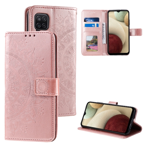 

For Samsung Galaxy A42 5G Totem Flower Embossed Horizontal Flip TPU + PU Leather Case with Holder & Card Slots & Wallet(Rose Gold)