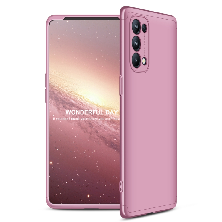 

For OPPO Reno5 Pro 5G GKK Three Stage Splicing Full Coverage PC Case(Rose Gold)