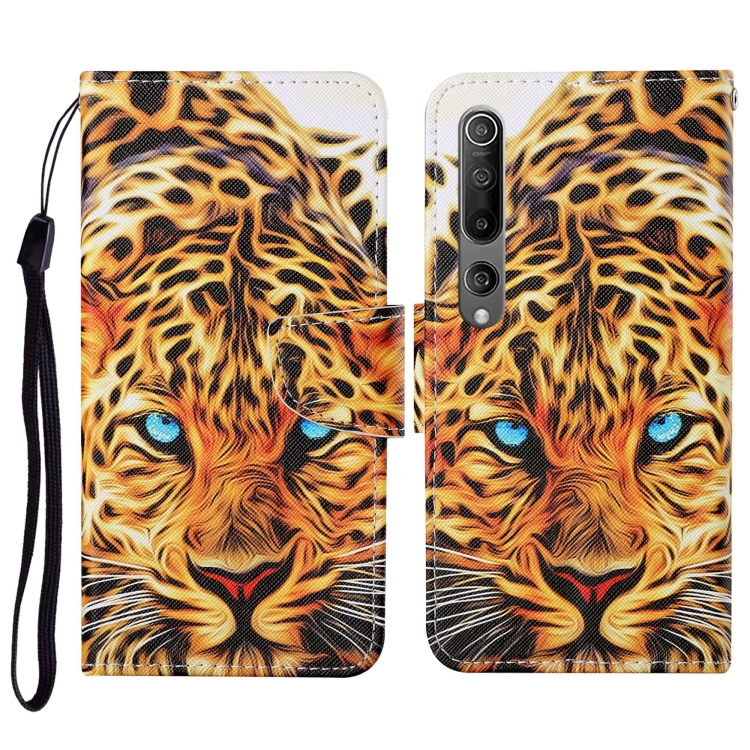 

For Xiaomi Mi 10 Colored Drawing Pattern Horizontal Flip Leather Case with Holder & Card Slots & Wallet & Lanyard(Yellow Leopard)