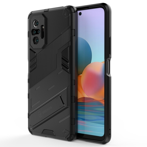 

For Xiaomi Redmi Note 10 Pro Punk Armor 2 in 1 PC + TPU Shockproof Case with Invisible Holder(Black)