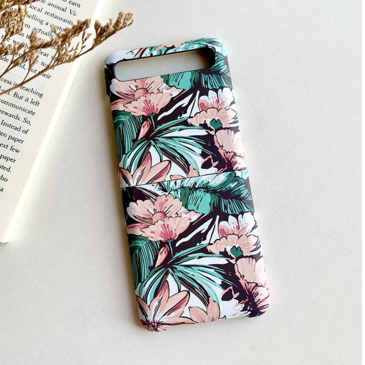 

For Samsung Galaxy Z Flip 5G / 4G Floral Pattern Folding PC Protective Case(Pink Green)