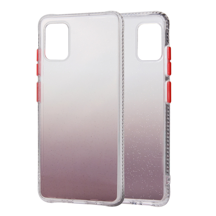 

For Samsung Galaxy A71 5G Gradient Shockproof TPU + Acrylic Case with Detachable Buttons(Brown)