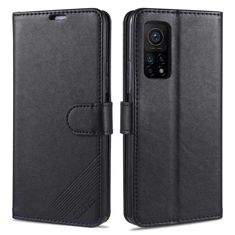 

For Xiaomi Mi 10T 5G AZNS Sheepskin Texture Horizontal Flip Leather Case with Holder & Card Slots & Wallet(Black)