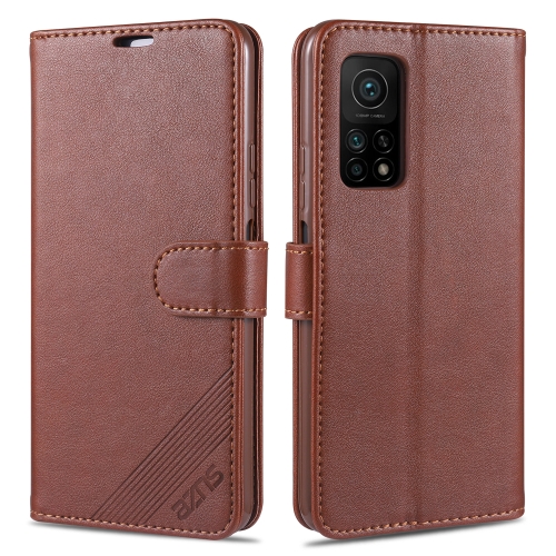 

For Xiaomi Mi 10T Pro 5G AZNS Sheepskin Texture Horizontal Flip Leather Case with Holder & Card Slots & Wallet(Brown)