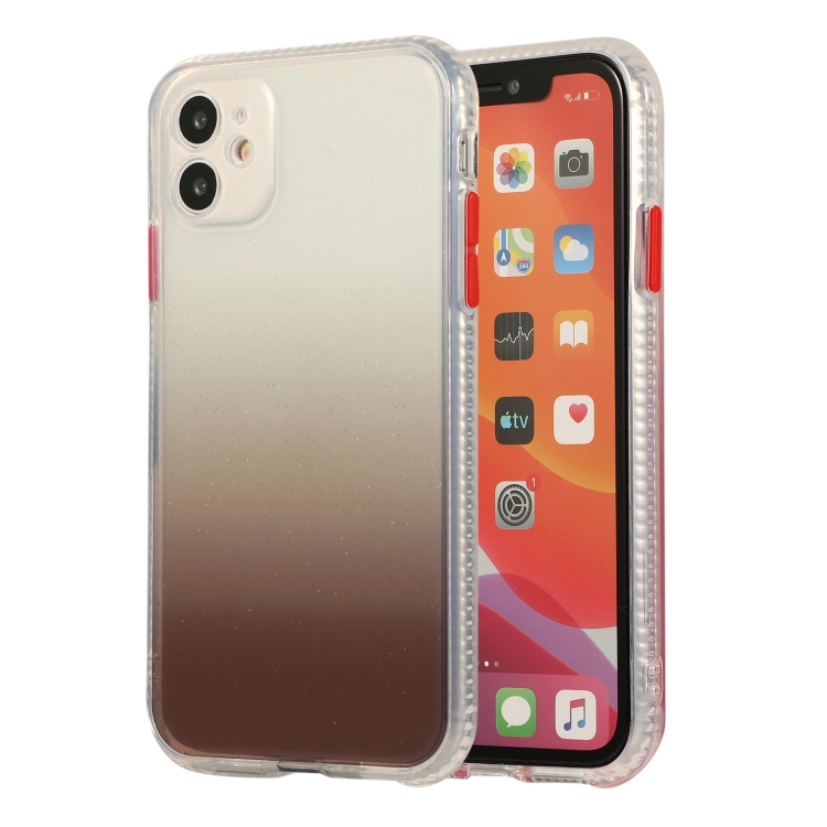 

Gradient Shockproof TPU + Acrylic Case with Detachable Buttons For iPhone 11 Pro Max(Brown)