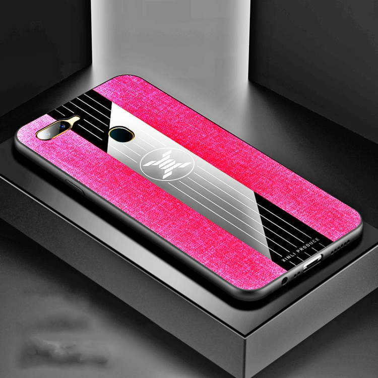 

For OPPO A7 XINLI Stitching Cloth Textue Shockproof TPU Protective Case(Red)
