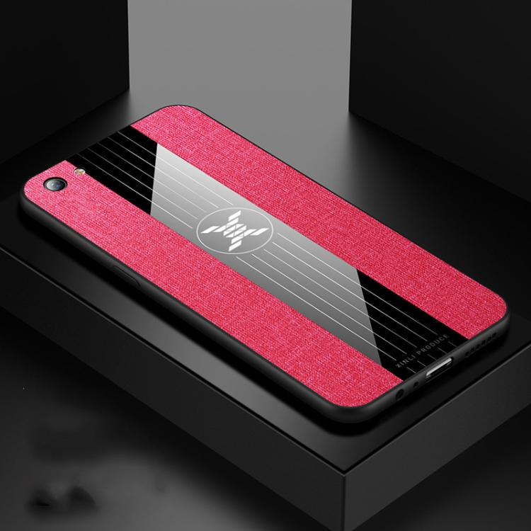 

For OPPO R9S Plus XINLI Stitching Cloth Textue Shockproof TPU Protective Case(Red)