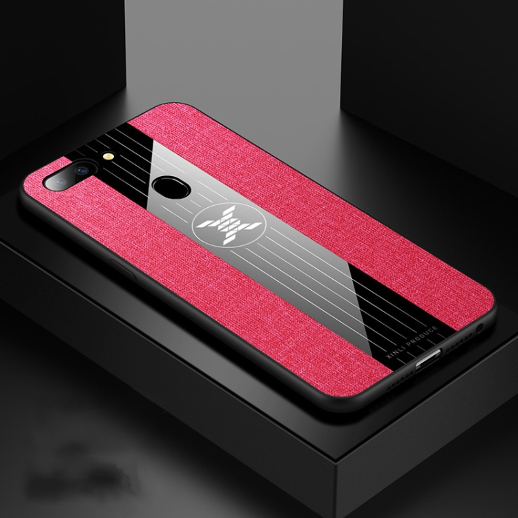 

For OPPO R15 Standard Edition XINLI Stitching Cloth Textue Shockproof TPU Protective Case(Red)