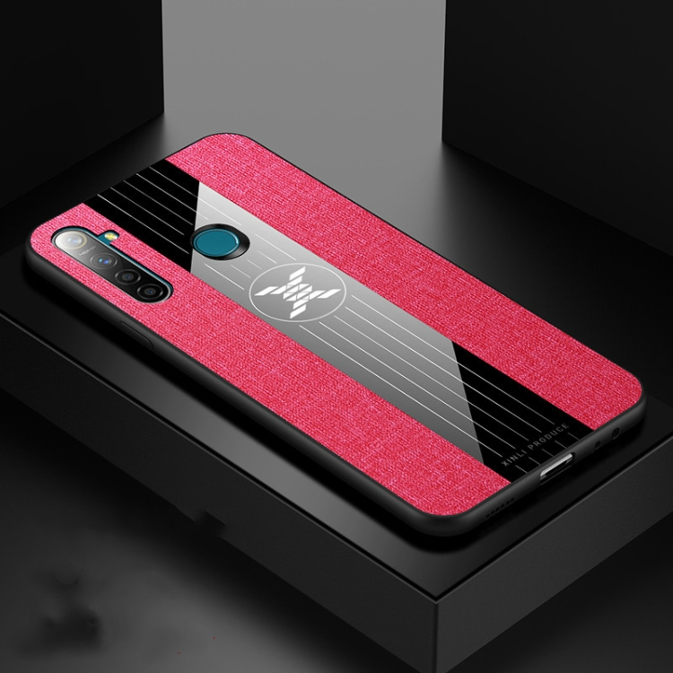 

For OPPO Realme Q XINLI Stitching Cloth Textue Shockproof TPU Protective Case(Red)